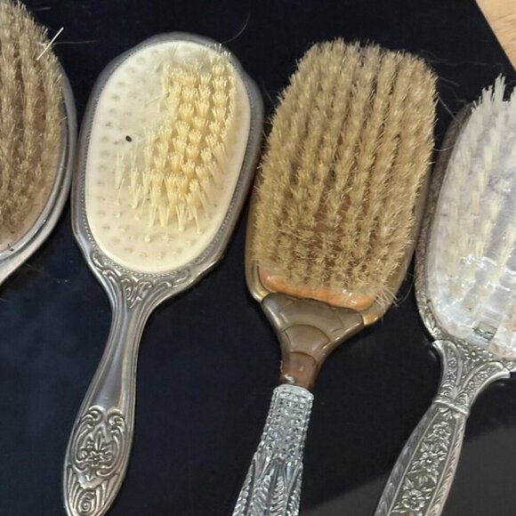Antique Brush Lot Vanity Vintage Brushes Art Deco Nouveau Shabby Chic 1920s - Picture 2 of 11